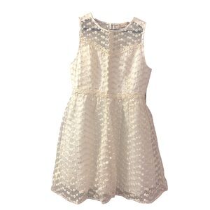 Altar’d State NEW Bridal Mini Dress Cream Medium Keyhole Back Embroidered Floral